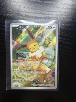 Pokemon TCG Eevee Promo 173 Scarlet & Violet Holo Boosted Evolution Card - Image 1