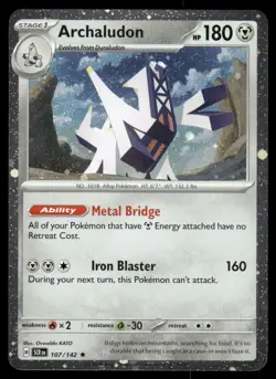 Pokemon TCG: Archaludon 107/142 SWIRL 🌀 Cosmos Holo Promo NM - Image 1