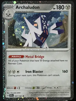 Pokemon TCG: Archaludon 107/142 SWIRL 🌀 Cosmos Holo Promo NM - Image 3