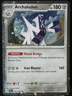 Pokemon TCG: Archaludon 107/142 SWIRL 🌀 Cosmos Holo Promo NM - Image 4