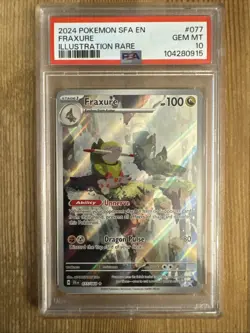 Fraxure 077/064 Pokemon TCG Scarlet & Violet Shrouded Fable Illustration PSA 10 - Image 1