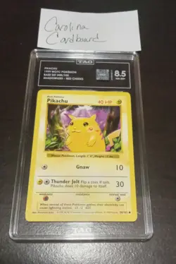 TAG 8.5 NM+ Pikachu Red Cheeks Shadowless Base Set 58/102 Pokemon 1999 - Image 1