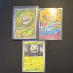 Pokemon TCG Rowlet Basic Card Lot 3 Holo & Regular 090/088, 043, 010/088 English - Image 3