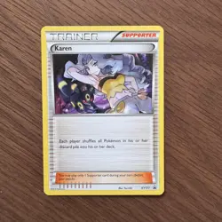 Pokemon TCG Karen XY177 Black Star Promo 2016 LP - MP - Image 1