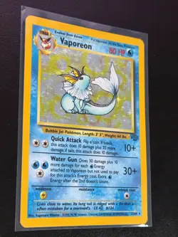 Vaporeon #12 Holo Jungle Set, Pokemon Vintage 1999 Kagemaru Himeno NM - Image 5