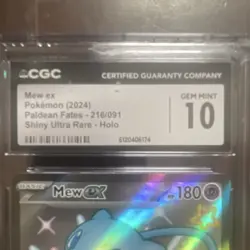 CGC 10 Mew ex 216/091 SV Paldean Fates Shiny Ultra Rare Holo 2024 EN - Image 3