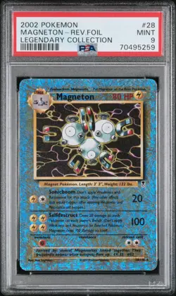 2002 POKEMON LEGENDARY COLLECTION Magneton #28 REVERSE HOLO PSA 9 - Image 1
