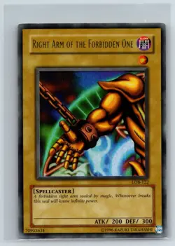 Right Arm of the Forbidden One LOB-122 Legend of Blue Eyes Yu-Gi-Oh Unlimited NM - Image 1