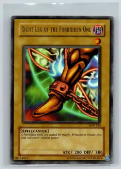 Right Leg of the Forbidden One LOB-120 Legend of Blue Eyes Yu-Gi-Oh Unlimited LP - Image 1