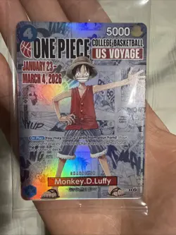 SEALED Monkey.D.Luffy College BBALL US Voyage P-055 One Piece Promotion - Image 1