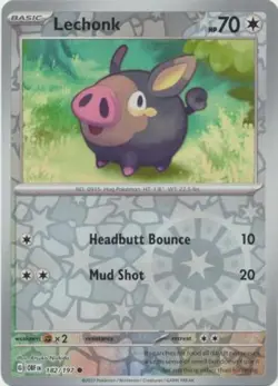 Lechonk 182/197 OBF Obsidian Flames Reverse Holo Pokemon Card NM - Image 1