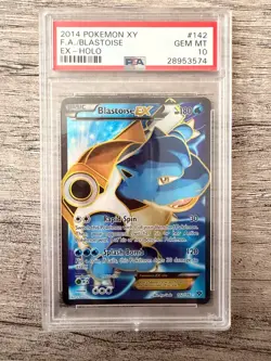 Pokemon Blastoise EX XY Base Set Full Art Ultra Rare Holo #142 PSA 10 Gem Mint - Image 1