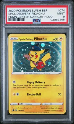 2020 Pokemon Swsh Black Star Promo Spcl. Delivery Pikachu PSA 9 #074 - Image 1