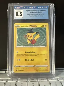 Special Delivery Pikachu CGC 8.5 SWSH074 Holo Promo Black Star Pokemon 2020 - Image 1