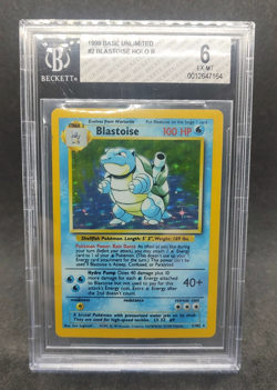1999 Pokemon Base Set Unlimited Holo Blastoise 2/102 BGS 6 EX-MT - Image 1
