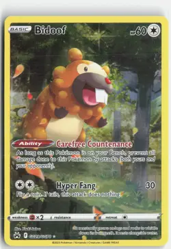 Bidoof Holo Ultra Rare Pokemon SWSH: Crown Zenith: Galarian Gallery GG29/GG70 NM - Image 1