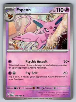 Pokemon Espeon (Master Ball Pattern) Rare SV: Prismatic Evolutions 033/131 NM - Image 1