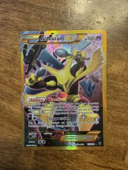 2016 Pokemon, Fates Collide, #125/124 Alakazam EX, Full Art Secret Rare Holo - Image 3