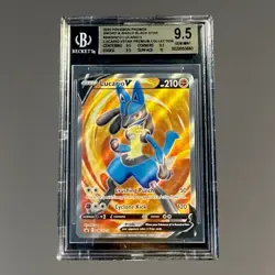 Pokemon 2022 Lucario V SWSH213 Full Art Black Star Promo BGS 9.5 GEM MINT - Image 1