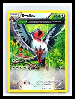 💥 Swellow - 72/108 - Pokemon Roaring Skies XY Reverse Holo Rare - 2015 - Image 1