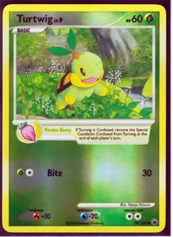 2008 POKEMON TURTWIG 77/100 MAJESTIC DAWN-COMMON -REVERSE HOLO-NM/LP (Excellent - Image 1