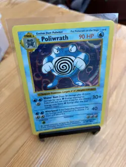 Pokemon Poliwrath 13/102 Base Set Shadowless Holo Rare MP/HP - Image 1