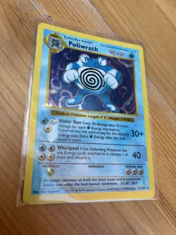 Pokemon Poliwrath 13/102 Base Set Shadowless Holo Rare MP/HP - Image 3