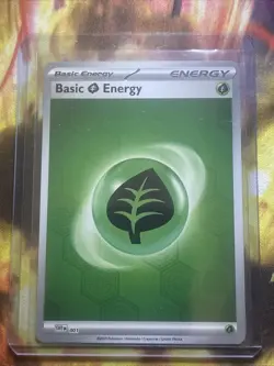 Pokemon TCG Basic Grass Energy - SVE 001 - Shrouded Fable - Reverse Holo - Image 1