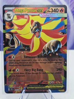 Mega Pyroar ex 015/086 Double Rare Pokemon Chaos Rising ME04 NM - Image 1