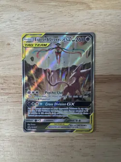 2020 Pokemon Sun & Moon Black Star Promo Espeon & Deoxys GX Tag Team #SM240 - Image 2