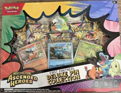 Pokemon TCG First Partners Deluxe Pin Collection Ascended Heroes Chikorita - Image 1