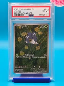 PSA 8 - 2025 POKEMON PFL EN-PHANTASMAL FLAMES 096 NYMBLE ILLUSTRATION RARE - Image 1