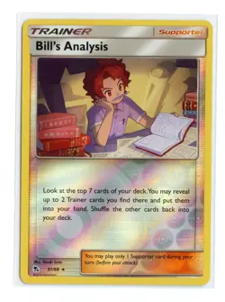 Bill's Analysis 133/181 Rare Reverse Holo SM - Team Up Pokemon NM - Image 1