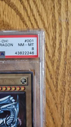 2002 Yu-Gi-Oh Kaiba 1st Edition Blue-Eyes White Dragon #SDK-001 PSA 8 - Image 3