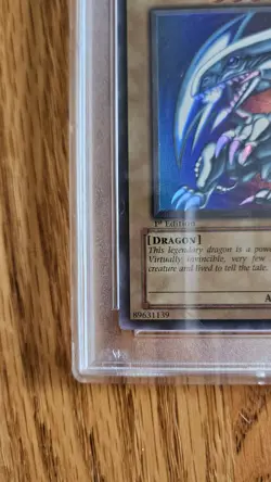 2002 Yu-Gi-Oh Kaiba 1st Edition Blue-Eyes White Dragon #SDK-001 PSA 8 - Image 5