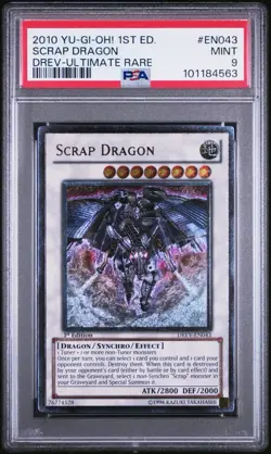 Scrap Dragon #EN043 2010 Yu-Gi-Oh! 1st Edition Drev Ultimate Rare PSA 9 - Image 1