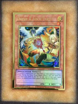 Yugioh Droll & Lock Bird MAGO-EN006 Gold Rare Alt Art 1st Ed NM - Image 1