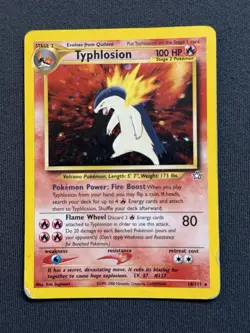 Pokemon Neo Genesis Typhlosion TCG Card 18/111 Unlimited Holo Rare - Image 2