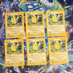 Nintendo Pokemon TCG Pikachu 60/64 Jungle 1999 Unlimited Regular 6-Card Lot - Image 1