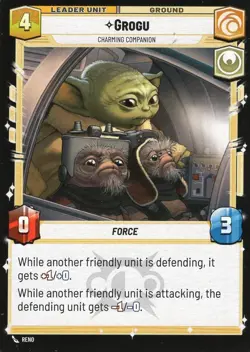 2026 Star Wars Unlimited AMC Movie Promo Grogu Charming Companion Leader Card - Image 1