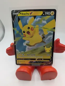 Pikachu v SWSH143 Holo Promo Card Sword & Shield Celebrations Series - Image 1