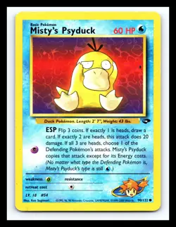 💥Misty's Psyduck Gym Challenge 2000 Non Holo Pokemon # 90/132 Vintage Card - Image 1