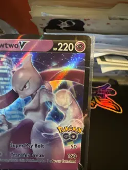 Mewtwo V SWSH223 Black Star Promos GO Stamped Ultra Rare Holo Pokemon 2022 NM/LP - Image 2