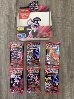 Pokemon Destined Rivals Booster Pack Art Set SEALED 4 Packs & EMPTY box, 2 packs - Image 1