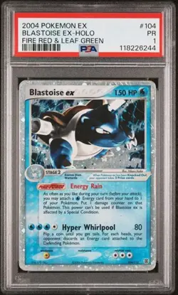 2004 POKEMON EX FIRE RED & LEAF GREEN #104 BLASTOISE EX HOLO PSA 1 (6244) - Image 1