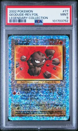 2002 POKEMON LEGENDARY COLLECTION Geodude #77 REVERSE HOLO PSA 9 - Image 1