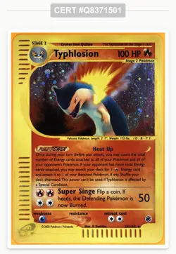 ✨ Pokemon Typhlosion Expedition Holo Rare #28 TAG 8.5 ✨ PSA - Image 3