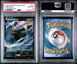 2022 Pokemon Swsh Black Star Promo Umbreon V V Heroes Tins 203 PSA 10 - Image 3