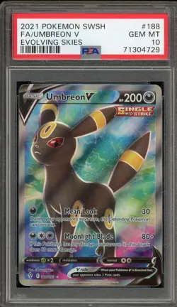 Pokemon Umbreon V Evolving Skies Full Art #188 PSA 10 Gem Mint - Image 1