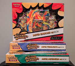 Pokemon Ascended Heroes Mega EX Box - Lot of 3 - Emboar Feraligatr Meganium NEW - Image 2